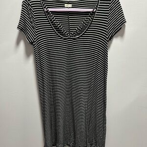 Hollister Black and White Striped Short Sleeve dress